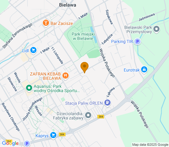 Mapa dojazdu do hurtowni motoryzacyjnej w miejscowości Bielawa