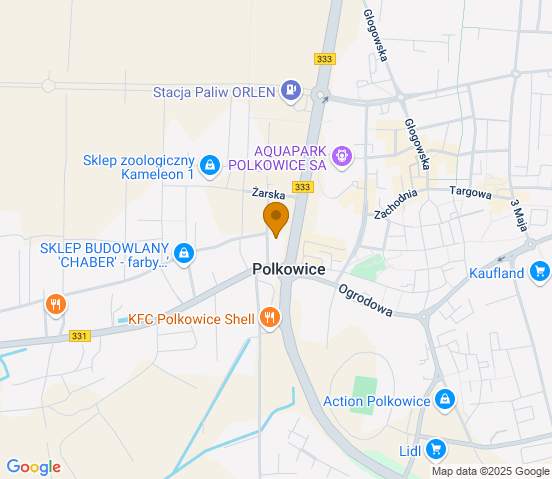 Mapa dojazdu do hurtowni motoryzacyjnej w miejscowości Polkowice
