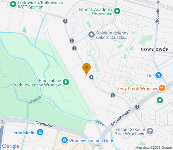 Mapa dojazdu do hurtowni motoryzacyjnej w miejscowości Wrocław