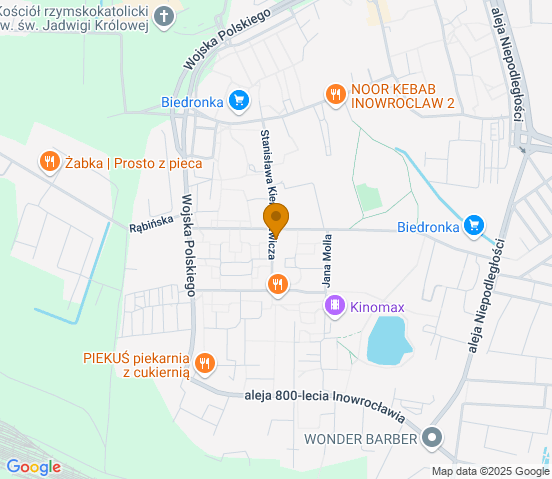 Mapa dojazdu do hurtowni motoryzacyjnej w miejscowości Inowrocław