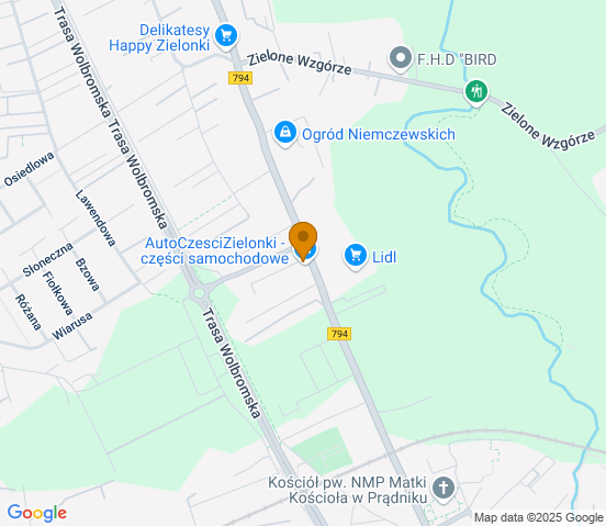 Mapa dojazdu do hurtowni motoryzacyjnej w miejscowości Kraków