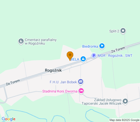 Mapa dojazdu do hurtowni motoryzacyjnej w miejscowości Rogoźnik