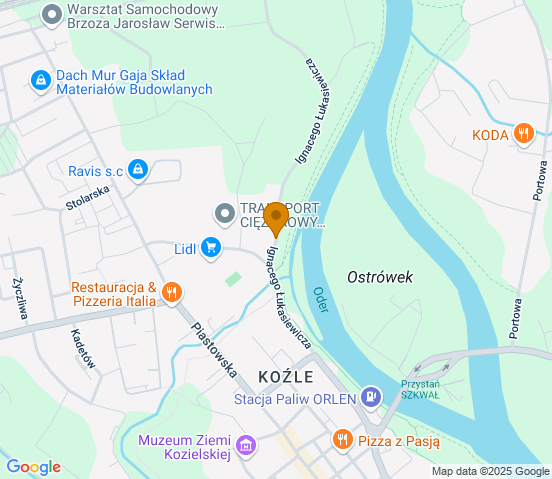 Mapa dojazdu do hurtowni motoryzacyjnej w miejscowości Kędzierzyn-Koźle