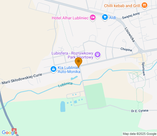 Mapa dojazdu do hurtowni motoryzacyjnej w miejscowości Lubliniec