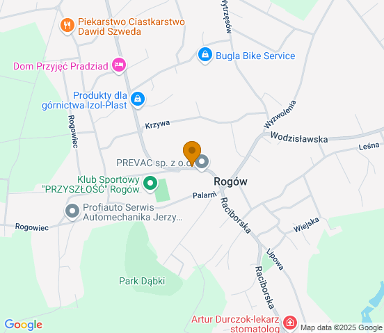 Mapa dojazdu do hurtowni motoryzacyjnej w miejscowości Rogów