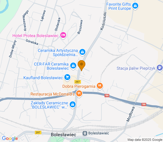 Mapa dojazdu do warsztatu samochodowego w miejscowości Bolesławiec
