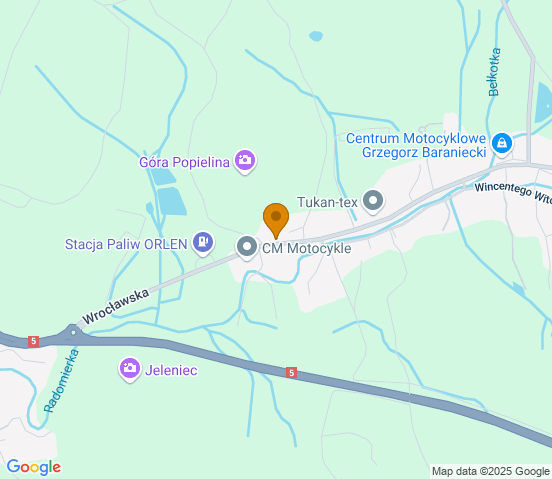 Mapa dojazdu do warsztatu samochodowego w miejscowości Jelenia Góra