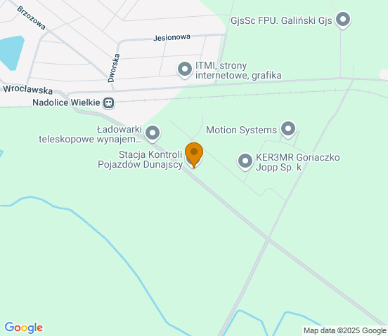 Mapa dojazdu do warsztatu samochodowego w miejscowości Nadolice Wielkie