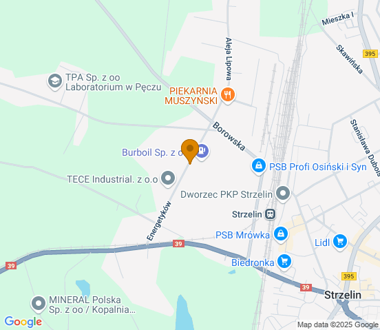 Mapa dojazdu do warsztatu samochodowego w miejscowości Pęcz