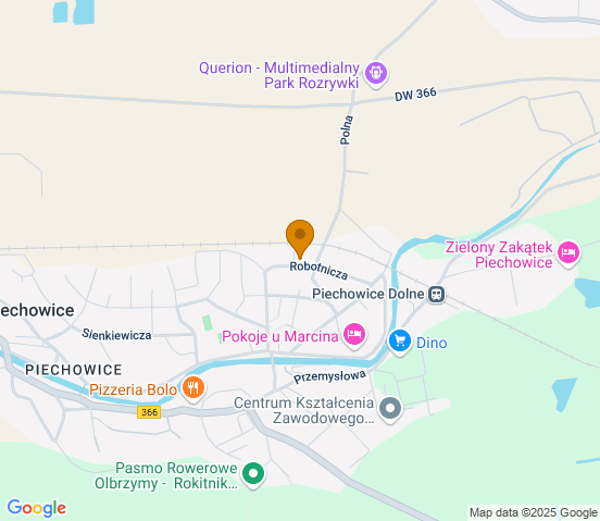 Mapa dojazdu do warsztatu samochodowego w miejscowości Piechowice