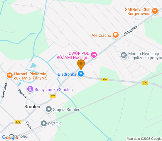 Mapa dojazdu do warsztatu samochodowego w miejscowości Smolec