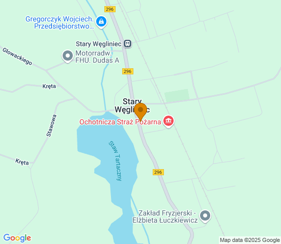 Mapa dojazdu do warsztatu samochodowego w miejscowości Stary Węgliniec