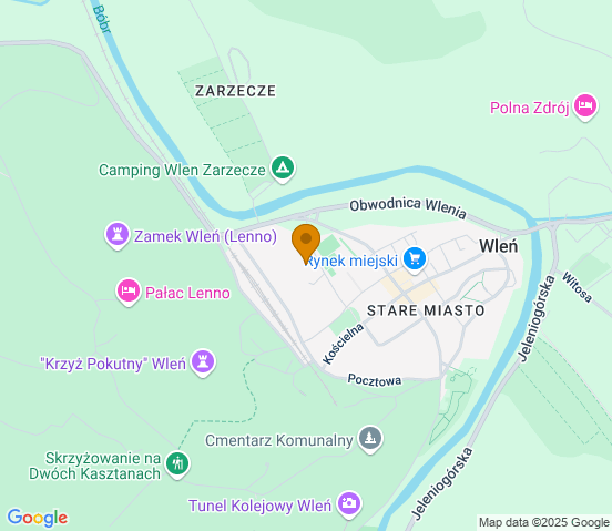 Mapa dojazdu do warsztatu samochodowego w miejscowości Wleń