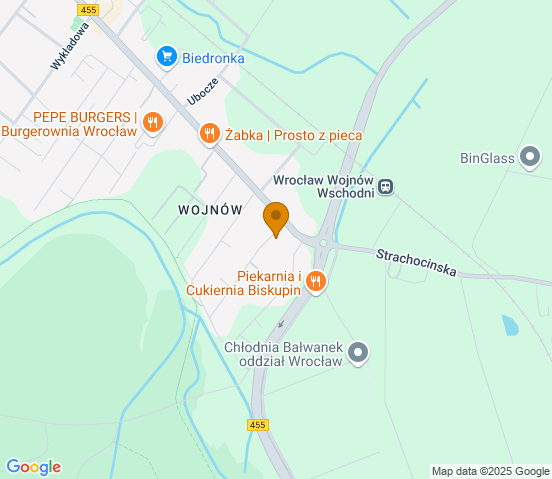 Mapa dojazdu do warsztatu samochodowego w miejscowości Wrocław