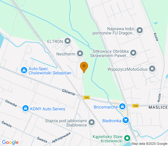 Mapa dojazdu do warsztatu samochodowego w miejscowości Wrocław