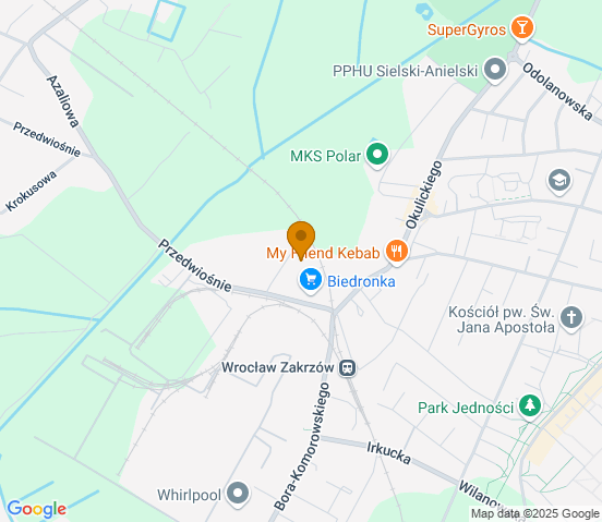 Mapa dojazdu do warsztatu samochodowego w miejscowości Wrocław