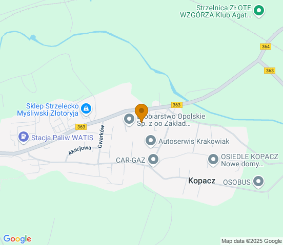 Mapa dojazdu do warsztatu samochodowego w miejscowości Złotoryja