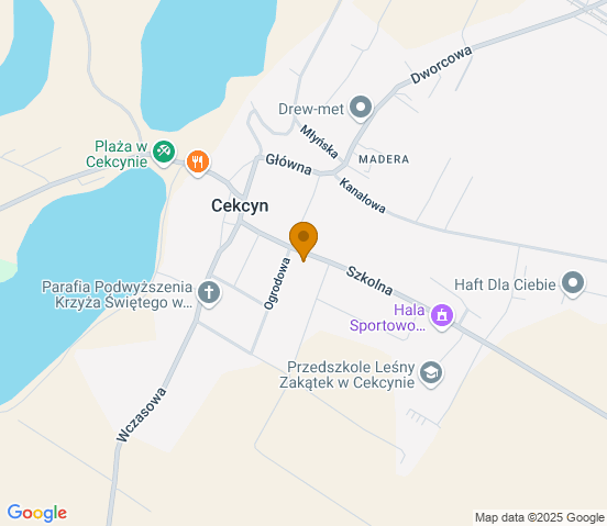 Mapa dojazdu do warsztatu samochodowego w miejscowości Cekcyn