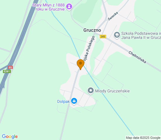 Mapa dojazdu do warsztatu samochodowego w miejscowości Gruczno