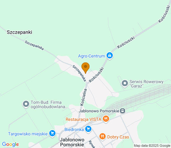 Mapa dojazdu do warsztatu samochodowego w miejscowości Jabłonowo Pomorskie