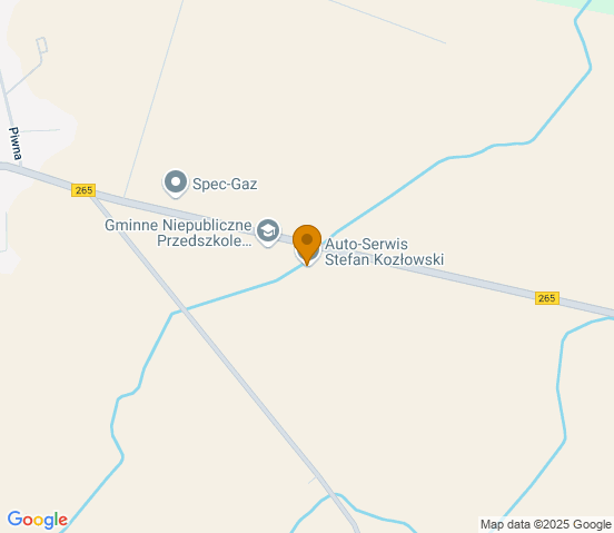 Mapa dojazdu do warsztatu samochodowego w miejscowości Kowal