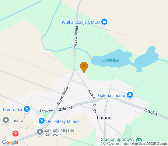Mapa dojazdu do warsztatu samochodowego w miejscowości Lniano
