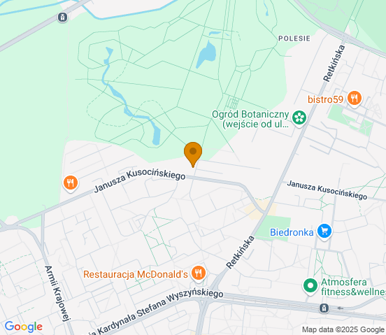 Mapa dojazdu do warsztatu samochodowego w miejscowości Łódź