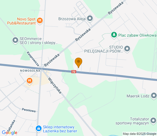 Mapa dojazdu do warsztatu samochodowego w miejscowości Łódź