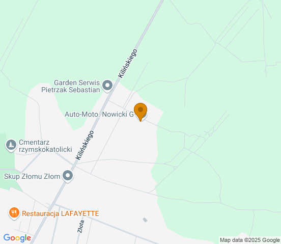 Mapa dojazdu do warsztatu samochodowego w miejscowości Zelów