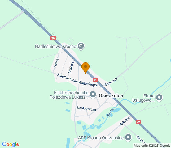 Mapa dojazdu do warsztatu samochodowego w miejscowości Osiecznica