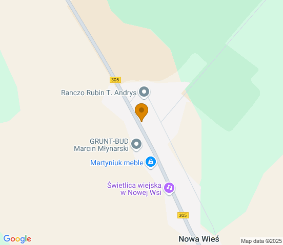 Mapa dojazdu do warsztatu samochodowego w miejscowości Wchowa