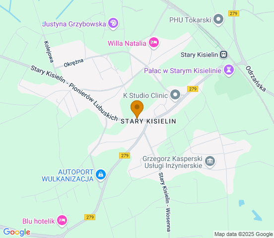 Mapa dojazdu do warsztatu samochodowego w miejscowości Zielona Góra