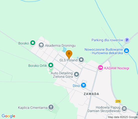 Mapa dojazdu do warsztatu samochodowego w miejscowości Zielona Góra