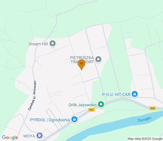 Mapa dojazdu do warsztatu samochodowego w miejscowości Jazowsko