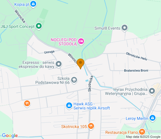 Mapa dojazdu do warsztatu samochodowego w miejscowości Kraków