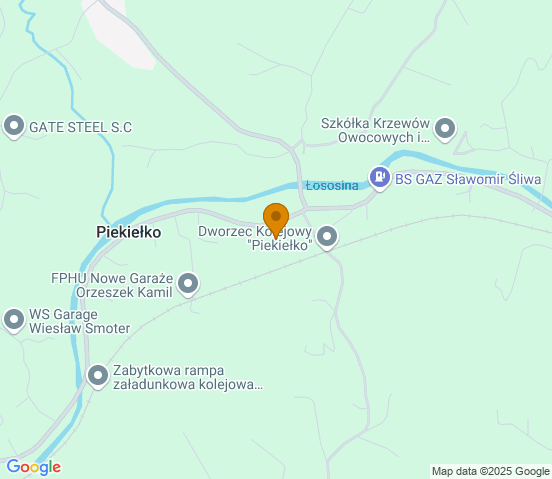 Mapa dojazdu do warsztatu samochodowego w miejscowości Tymbark
