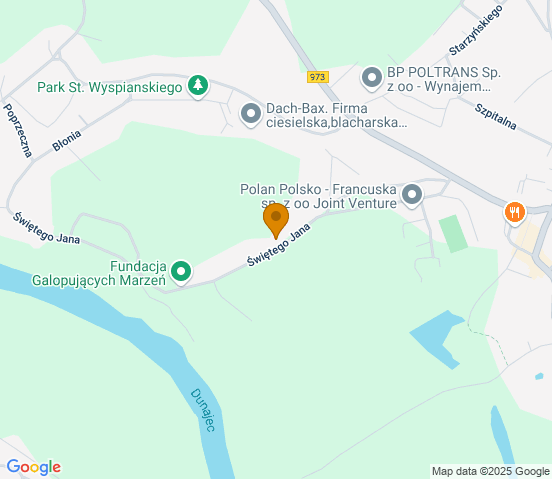 Mapa dojazdu do warsztatu samochodowego w miejscowości Żabno