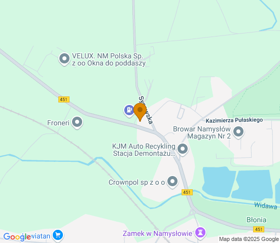 Mapa dojazdu do warsztatu samochodowego w miejscowości Namysłów