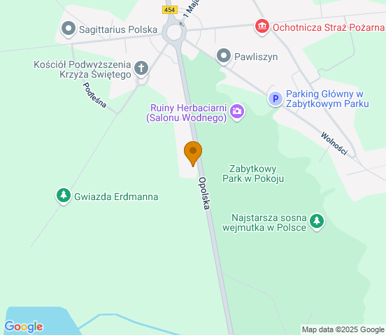 Mapa dojazdu do warsztatu samochodowego w miejscowości Pokój