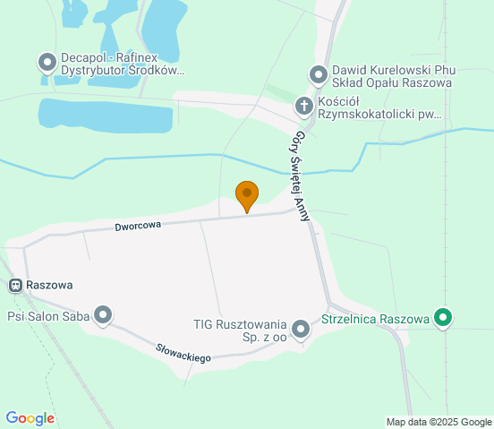 Mapa dojazdu do warsztatu samochodowego w miejscowości Raszowa