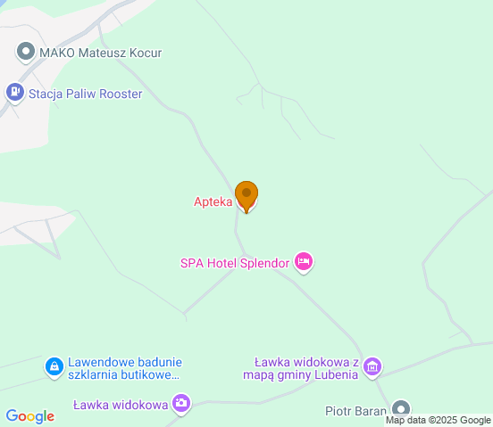 Mapa dojazdu do warsztatu samochodowego w miejscowości Lubenia