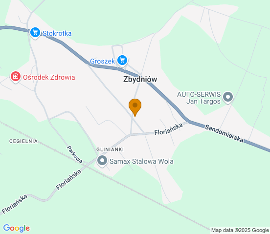 Mapa dojazdu do warsztatu samochodowego w miejscowości Zbydniów