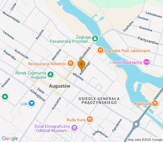 Mapa dojazdu do warsztatu samochodowego w miejscowości Augustów