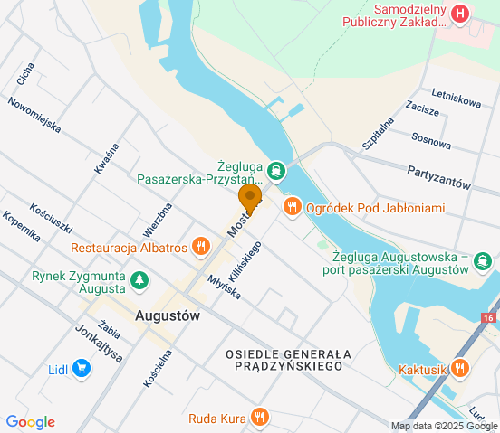 Mapa dojazdu do warsztatu samochodowego w miejscowości Augustów