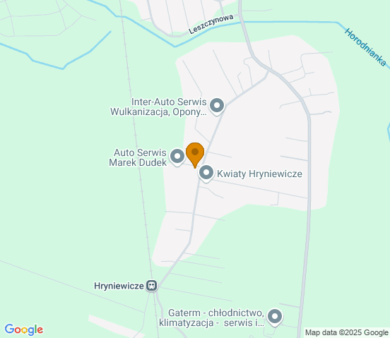 Mapa dojazdu do warsztatu samochodowego w miejscowości Białystok