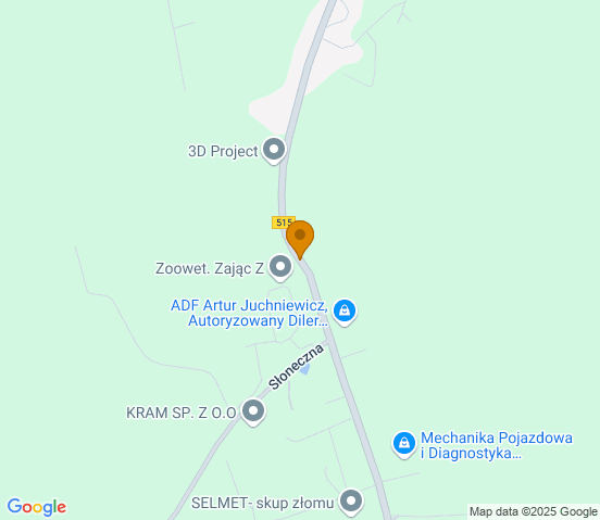 Mapa dojazdu do warsztatu samochodowego w miejscowości Dzierzgoń