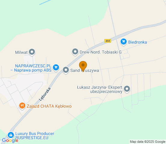 Mapa dojazdu do warsztatu samochodowego w miejscowości Gościcino