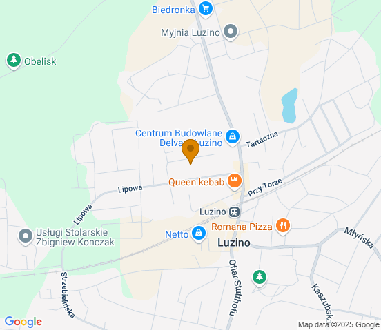Mapa dojazdu do warsztatu samochodowego w miejscowości Luzino