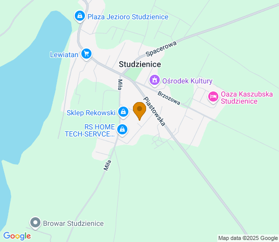 Mapa dojazdu do warsztatu samochodowego w miejscowości Studzienice