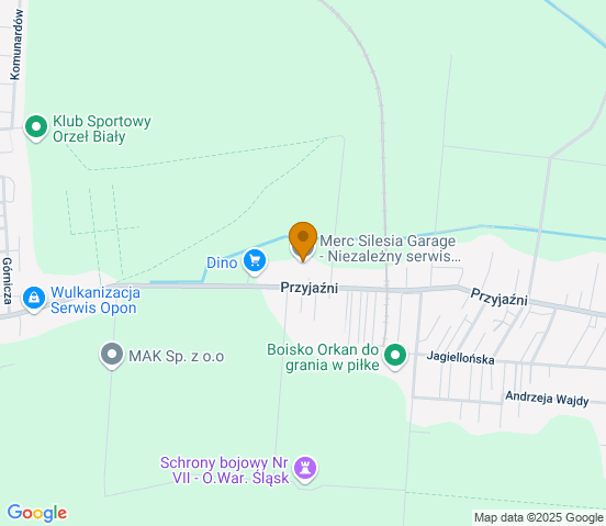 Mapa dojazdu do warsztatu samochodowego w miejscowości Piekary Śląskie